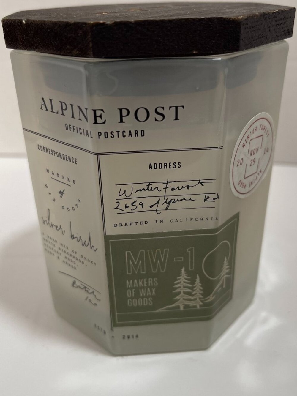 Makers of Wax Goods Alpine Post Silver Birch Scented Candle Wooden Wick 11.3oz